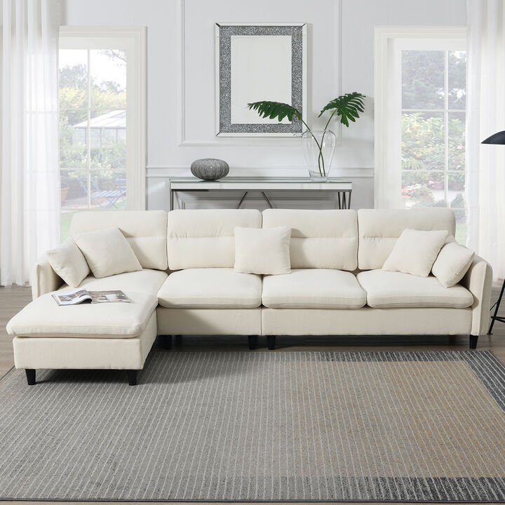 Merax Modern 5 Seats Convertible Sectional Chenille Sofa
