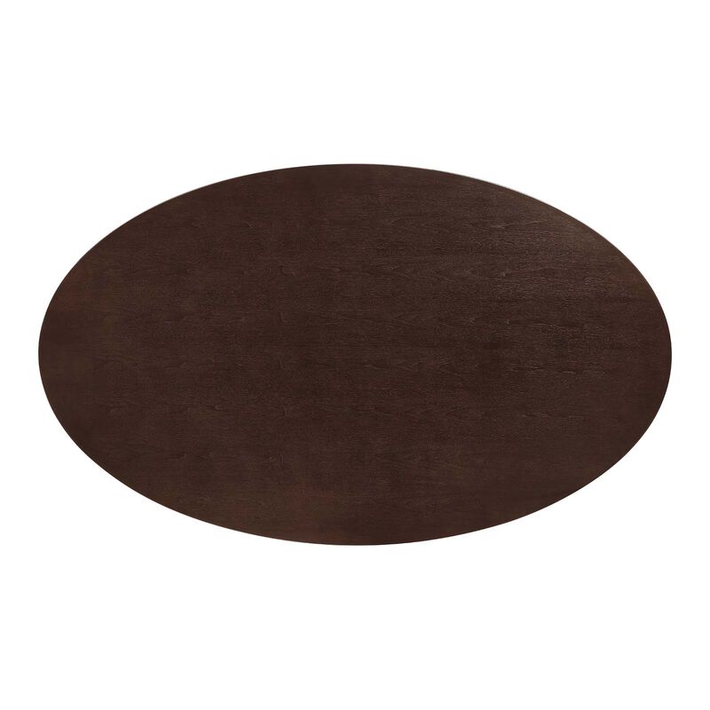 Modway - Lippa 78" Oval Wood Grain Dining Table Black Natural