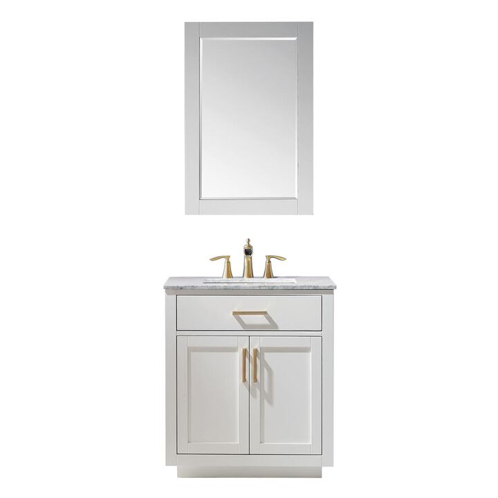 Altair 30 Single Bathroom Vanity Set in White with Mirror