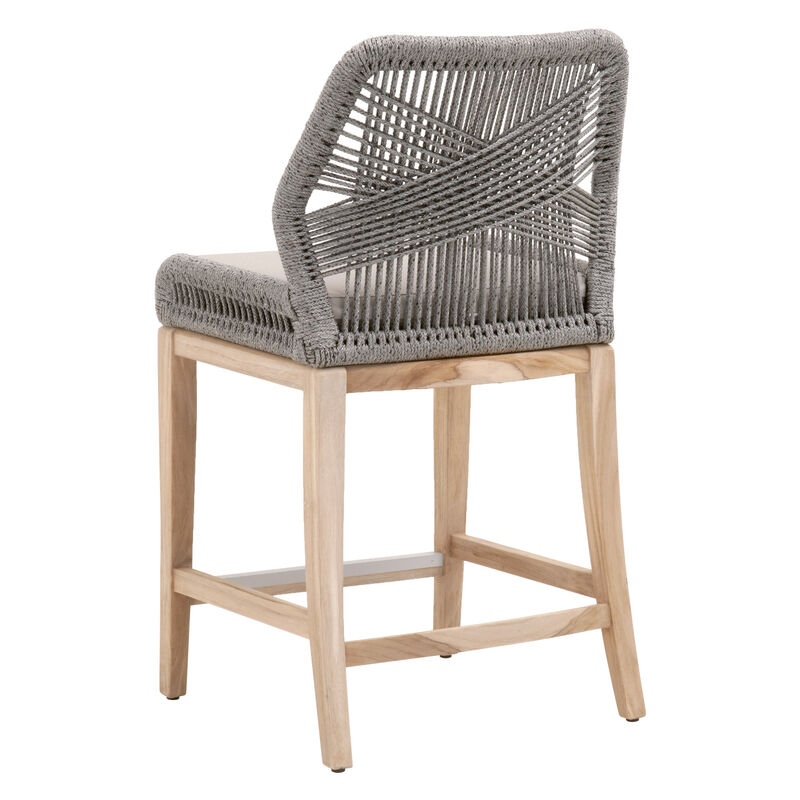 Loom Outdoor Counter Stool in Platinum