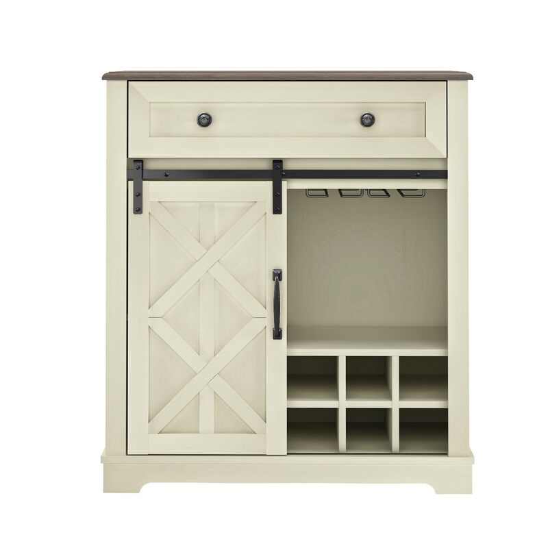 FESTIVO Rustic Chic Wine Cabinet with Glass Holder & Wine Rack