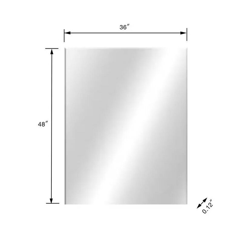Flush Mount Bathroom Wall Mirror for Vertical or Horizontal Hanging