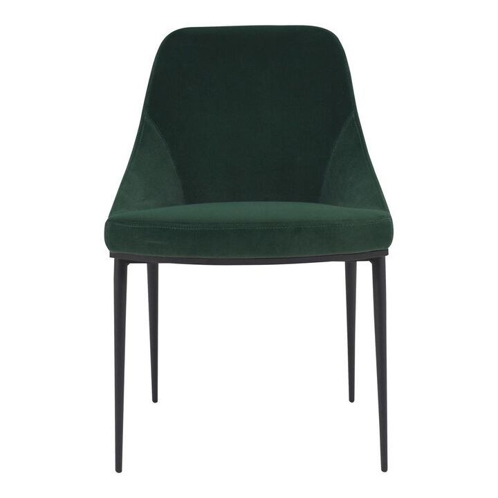 Moe's Home Collection SEDONA DINING CHAIR GREEN VELVET-M2