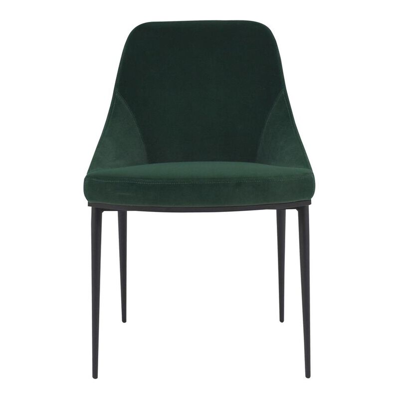 Moe's Home Collection SEDONA DINING CHAIR GREEN VELVET-M2