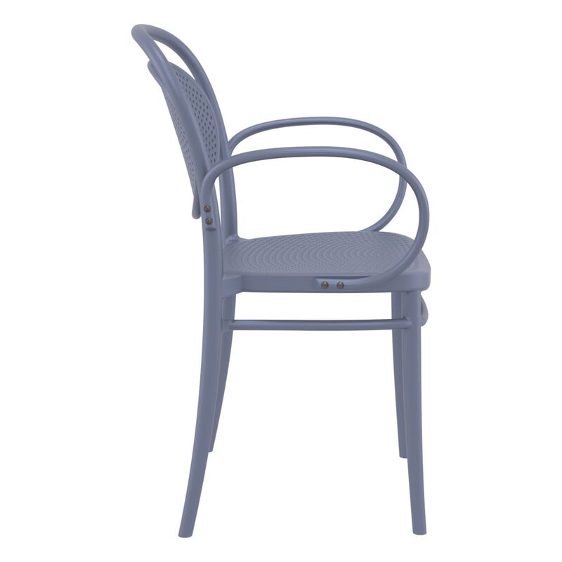 33.5" Black Stackable Outdoor Patio XL Arm Chair