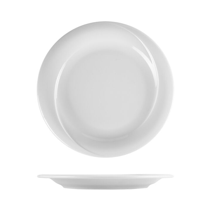 Porcelain X-tanbul dia.11.5" Round White Porcelain Plate (Set of 4)
