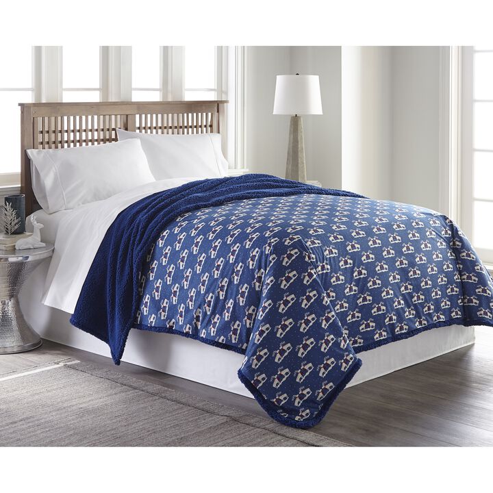 Micro Flannel Reverse to Sherpa Blanket, Full/Queen