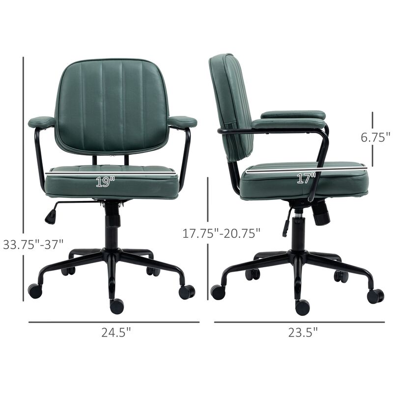 Green Ergonomic Seating: Microfiber Desk Chair with Swivel & Tilt