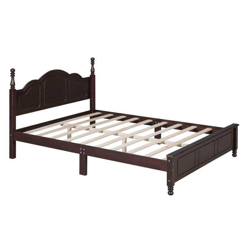 Streamdale Retro Style Queen Size Wood Bed Frame with Slat Support