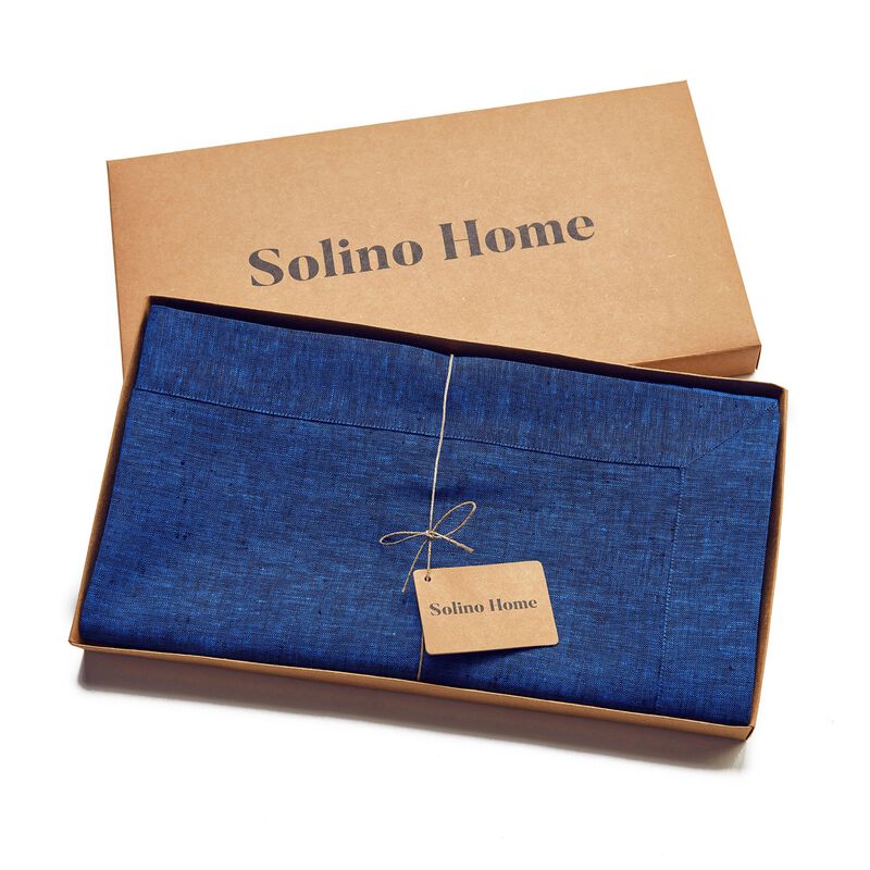 Solino Home 100% Pure Linen Dinner Napkins 20 x 20 Inch Set of 6 | Classic Hemstitch