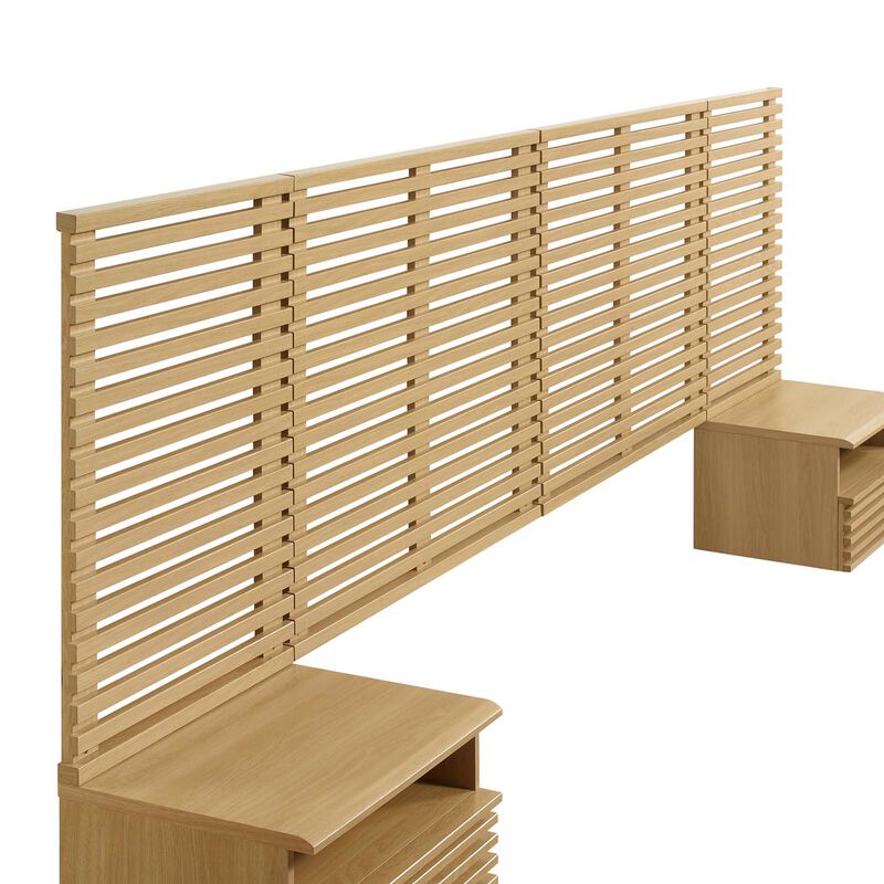 Modway - Render Wall Mount King Headboard and Modern Nightstands