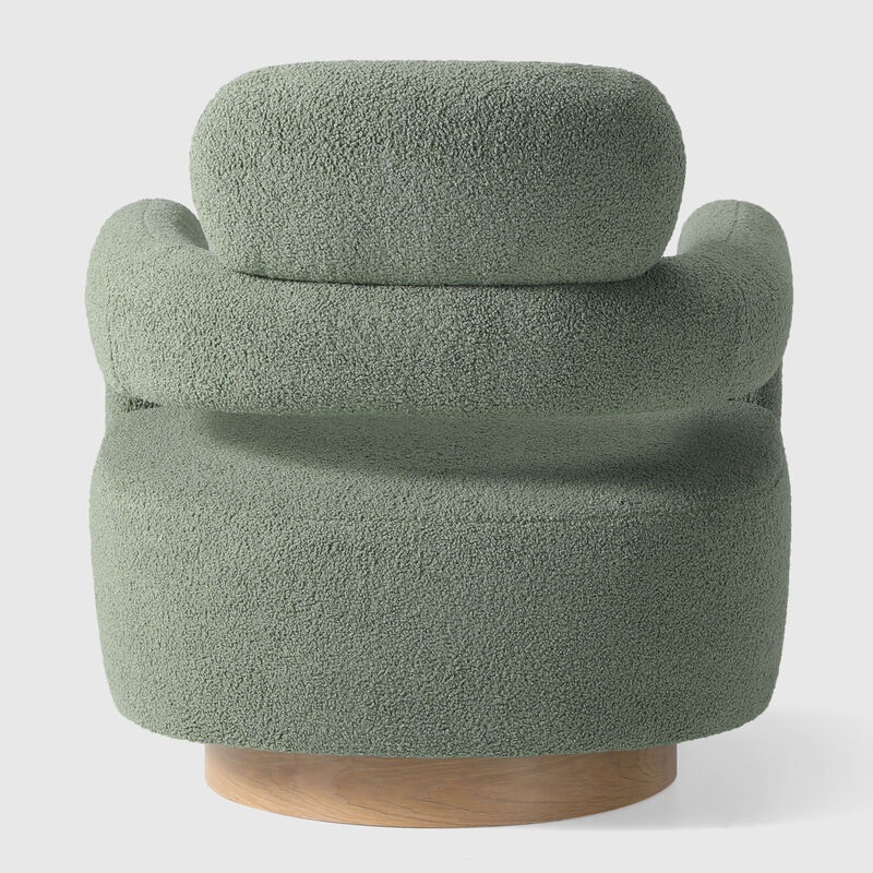 WestinTrends Mid-Century Modern Sherpa Swivel Barrel Accent Chair