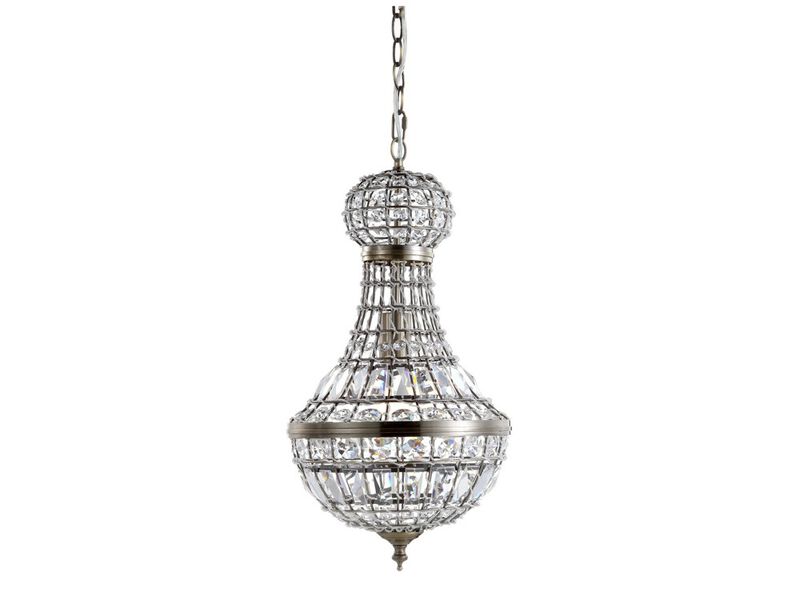 Regina Crystal/Metal Empire LED Pendant