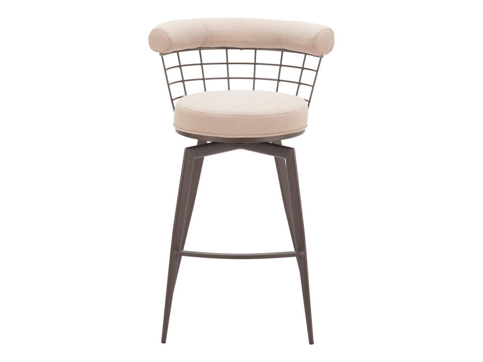 Saku Swivel Barstool Beige & Brown