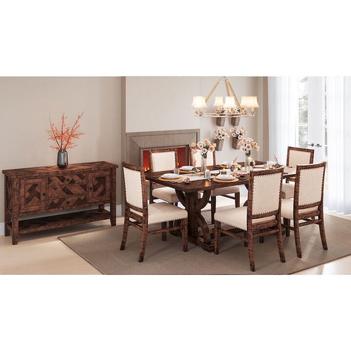 Jofran Fairview Transitional Solid Wood Upholstered Side Chair (Set of 2)