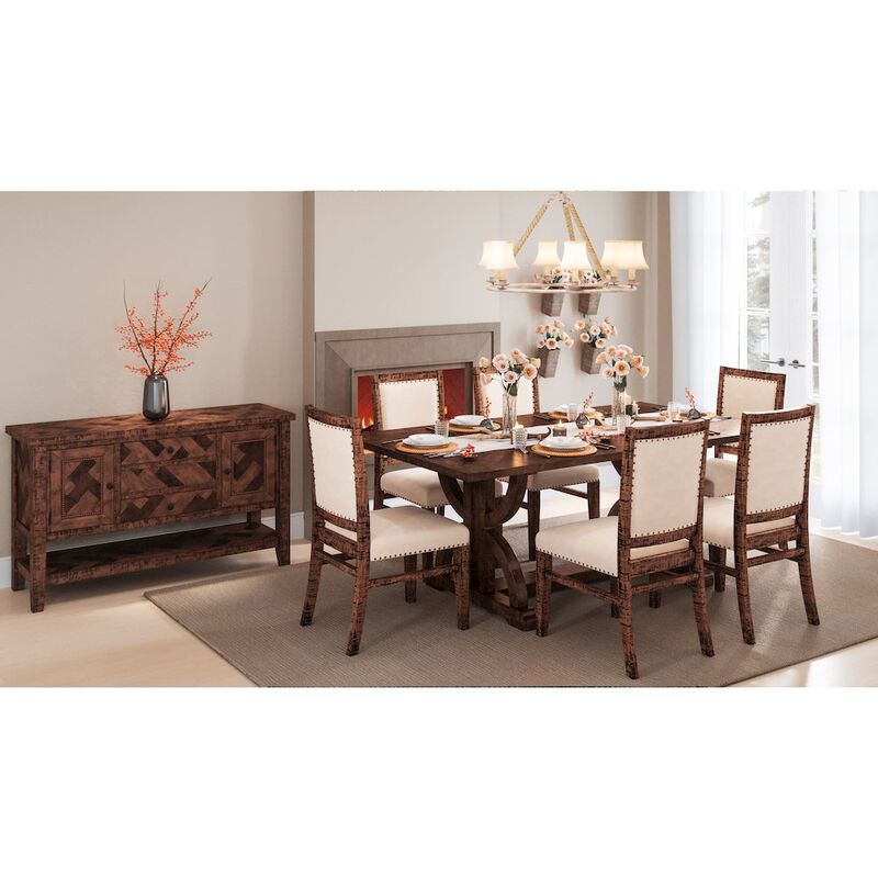 Jofran Fairview Transitional Solid Wood Upholstered Side Chair (Set of 2)