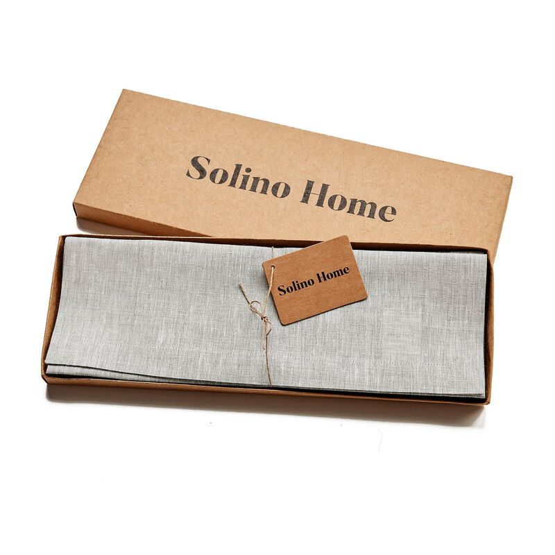 Solino Home 100% Pure Linen 14 x 19 Inch Placemats Set of 6 | Athena