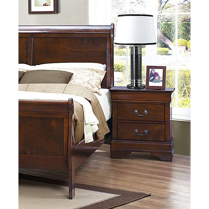 Streamdale Traditional 2-Drawer Nightstand, Cherry Finish