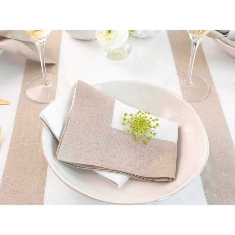 Solino Home 100% Pure Linen Dinner Napkins 20 x 20 Inch Set of 4 | Contempo for Thanksgiving, Christmas