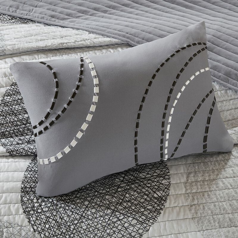 Gracie Mills Timothy Geometric Circle Reversible Quilt and Cotton Sheet Set