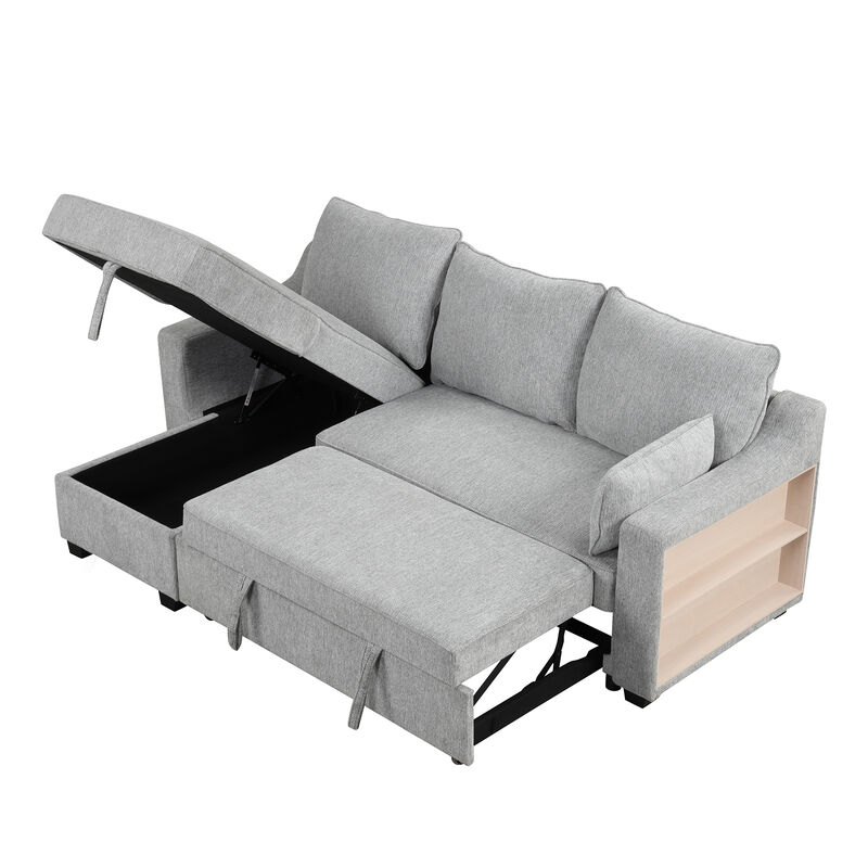 Merax  L-Shaped Couch Convertible Sofa Bed with Storage