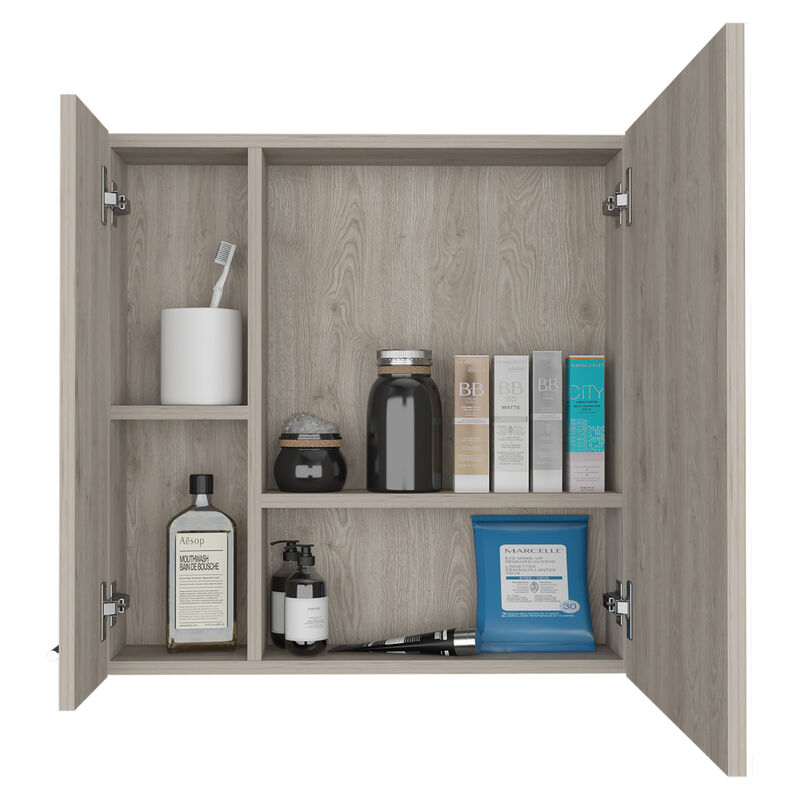 DEPOT E-SHOP Harbor Medicine Double Door Cabinet,Four Interior Shelves, Black