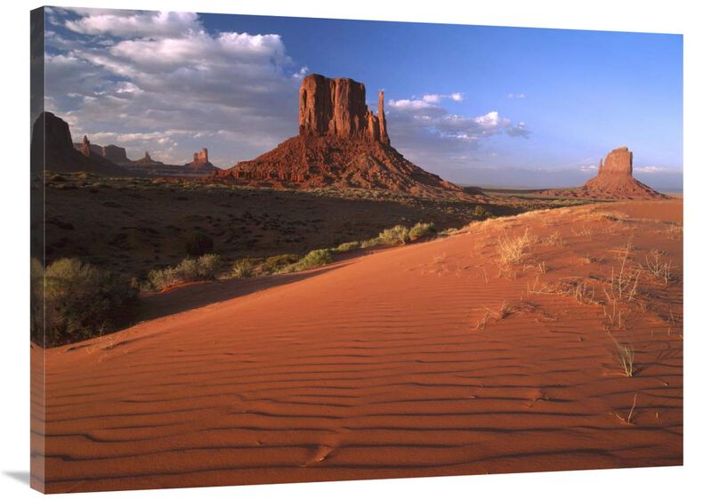 Sand dunes and the Mittens, Monument Valley Navajo Tribal Park, Arizona-Canvas Art-40x30