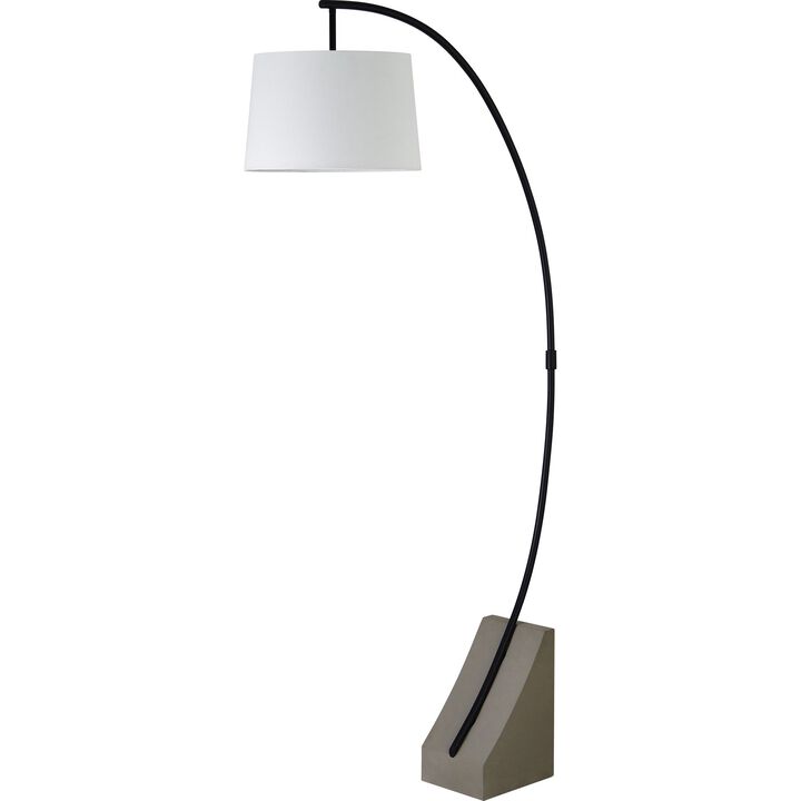 75.5" White and Black Powder Coated Floor Lamp