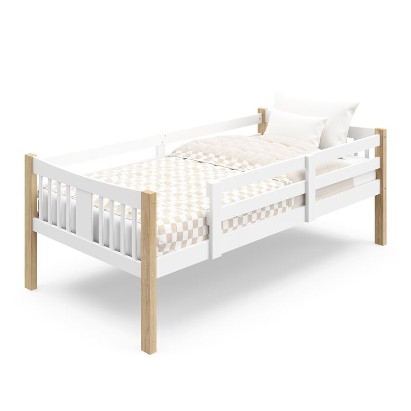 Storkcraft Caribou Twin-over-Twin Bunk Bed (White with Natural)