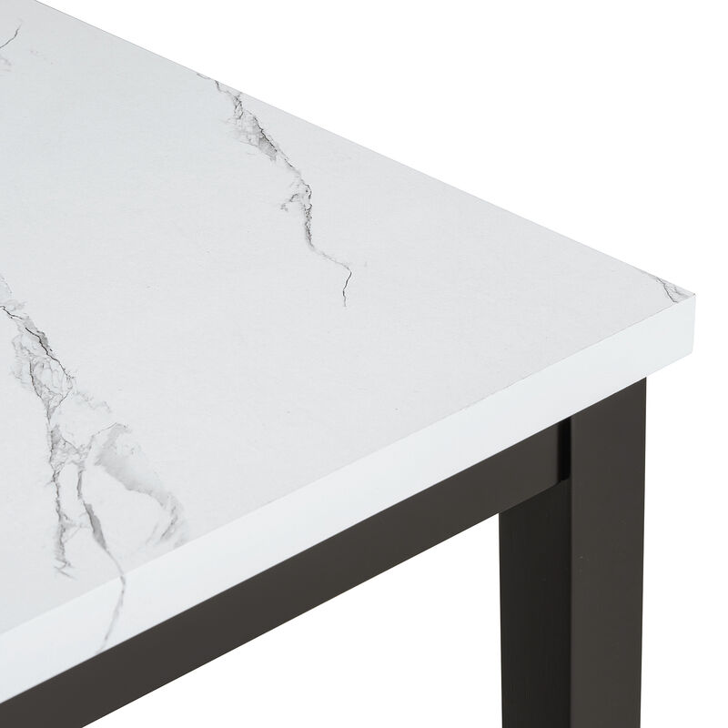 Merax Faux Marble 5-Piece Dining Table Chairs Set