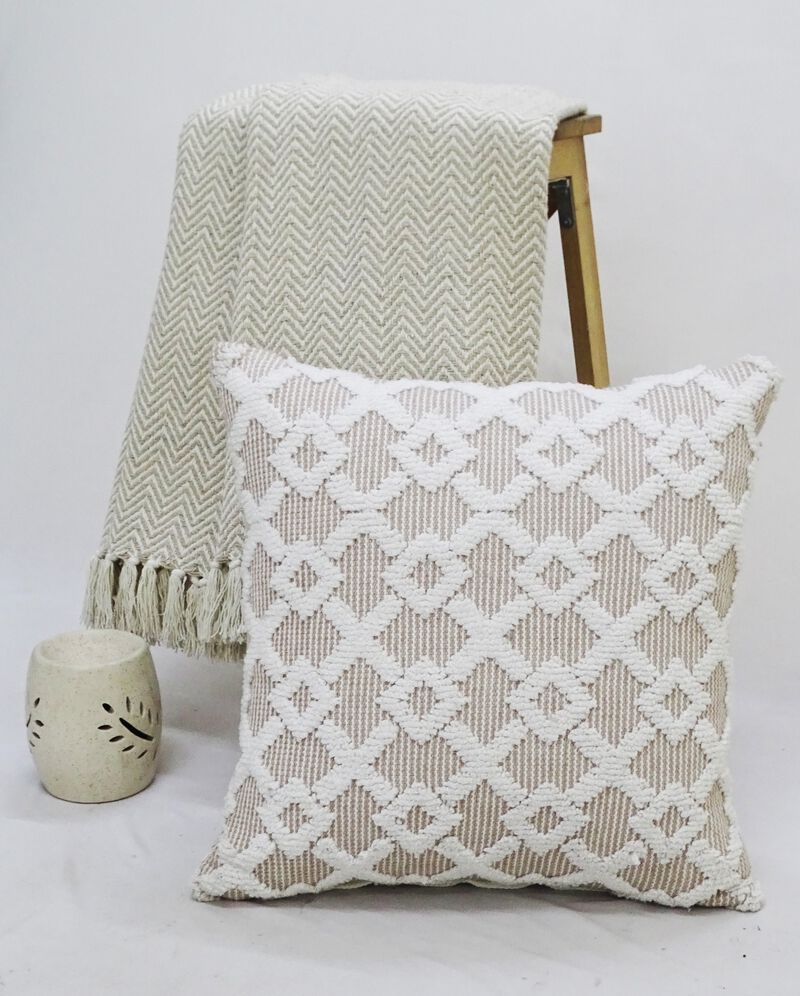 20"x20" Decorative Accent Throw Pillow with Geo Texture