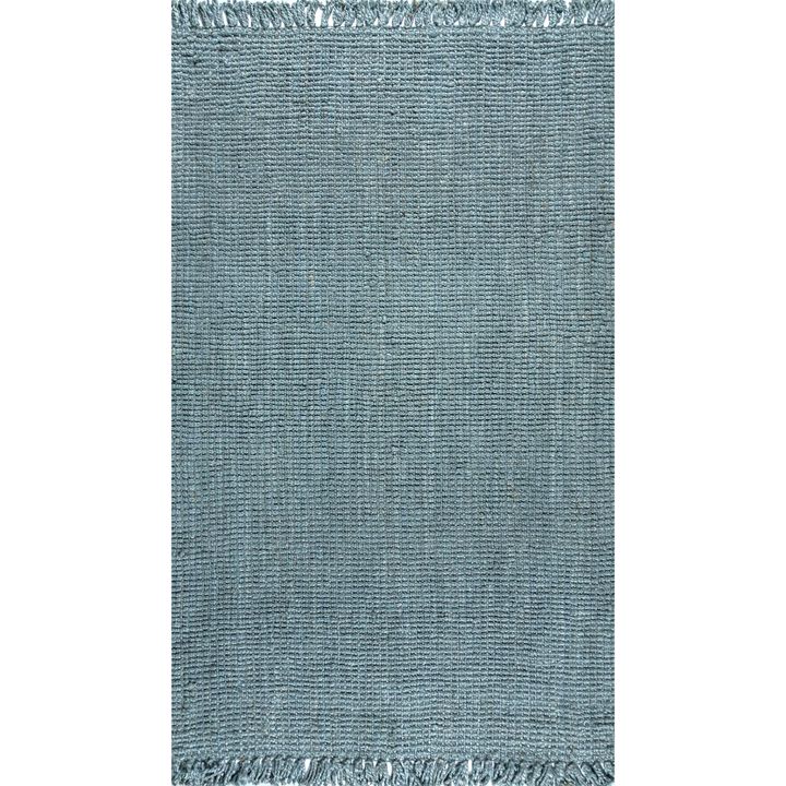 Pata Hand Woven Chunky Jute with Fringe Area Rug