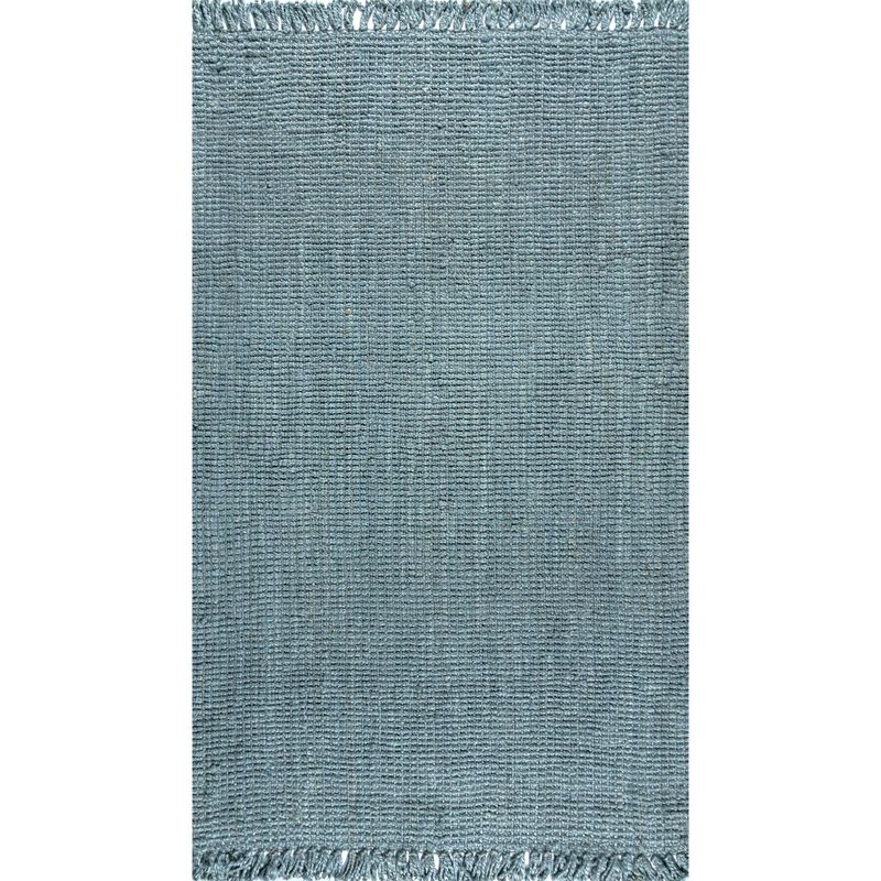 Pata Hand Woven Chunky Jute with Fringe Area Rug