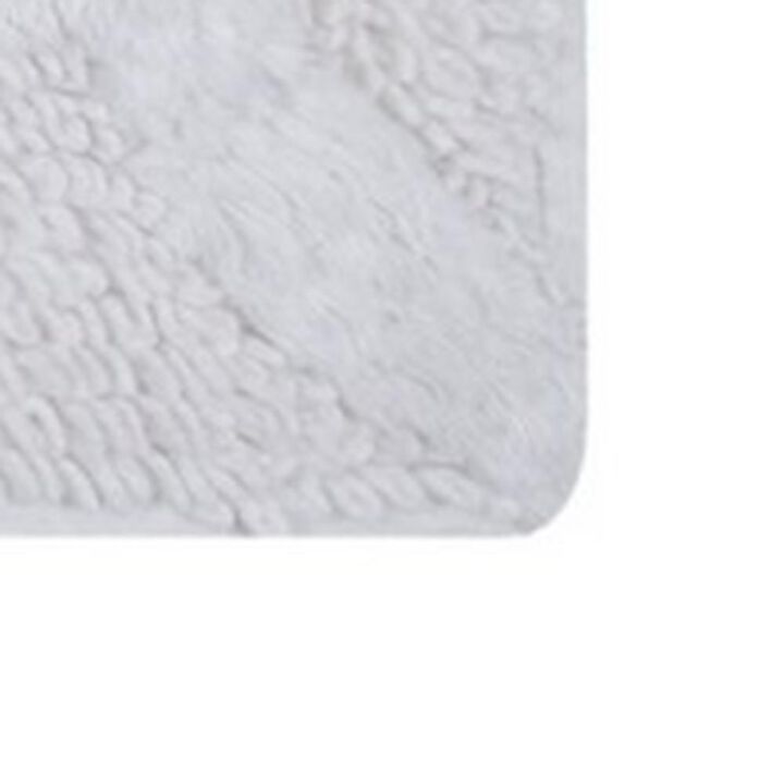 Knightsbridge Link Bath Rug Cotton Non Skid Back - 21x34", White