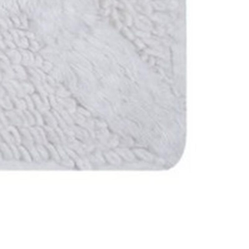 Knightsbridge Link Bath Rug Cotton Non Skid Back - 21x34", White