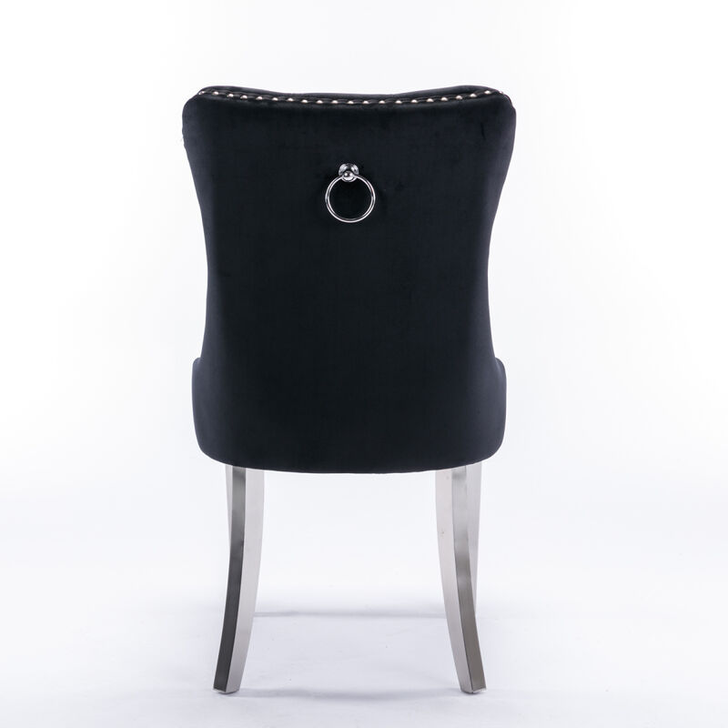 Nikki Collection Modern, High-End Tufted Solid Wood Contemporary Velvet Upholstered Dining