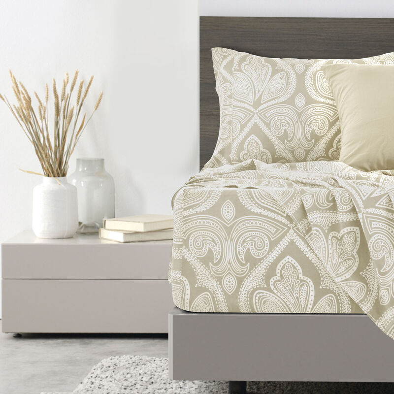 Lux Decor Collection Bed Sheets - Brushed Microfiber Paisley Sheet Set