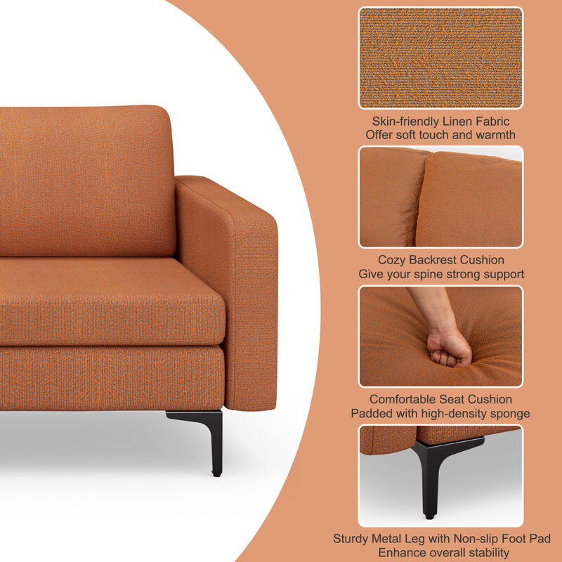 Convertible 3-Seat Sofa Couch with Magazine Pockets and 2 USB Ports for Modern Living Room