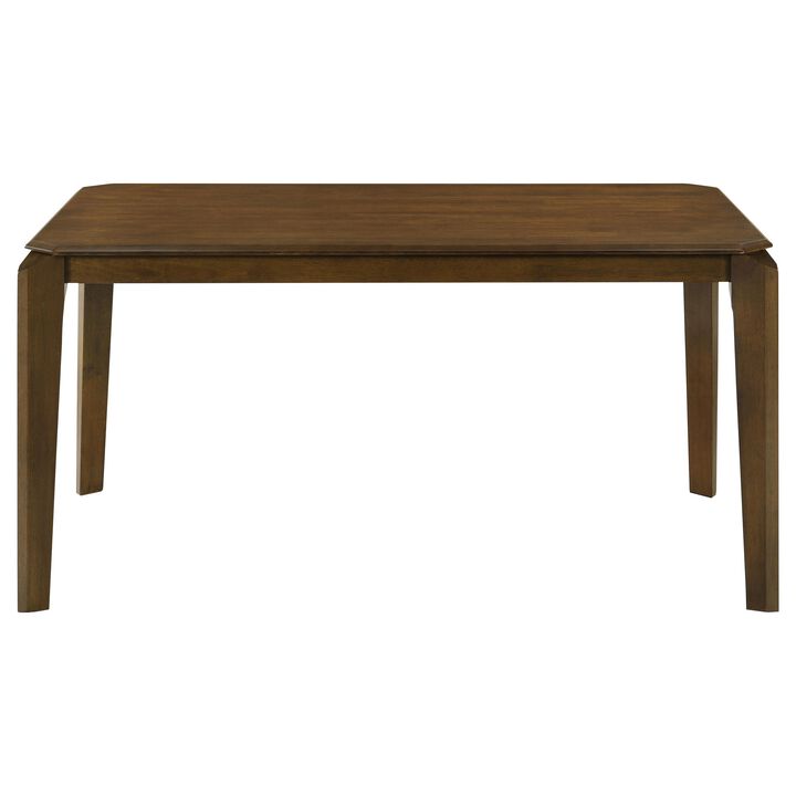 Montena Dining Table, Dark Brown Hardwood, Rectangular 59 Inch Top - Benzara