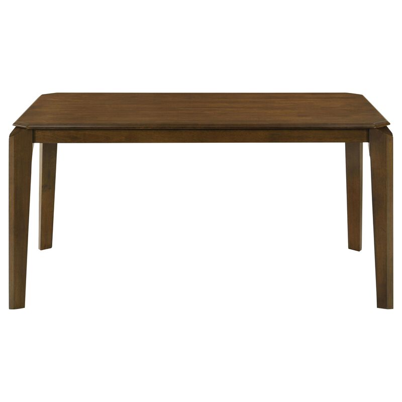 Montena Dining Table, Dark Brown Hardwood, Rectangular 59 Inch Top - Benzara