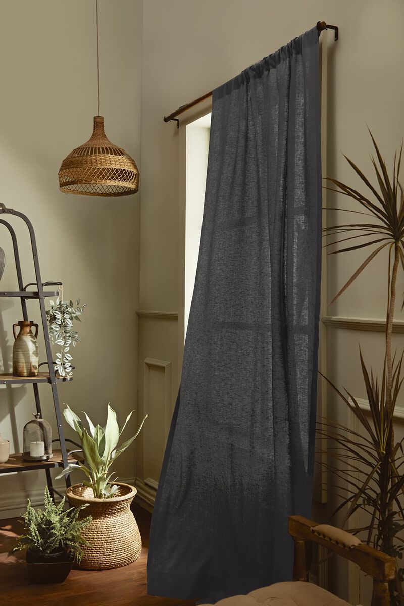 Solino Home 100% Pure Linen Cotton Linen Curtain Curtain