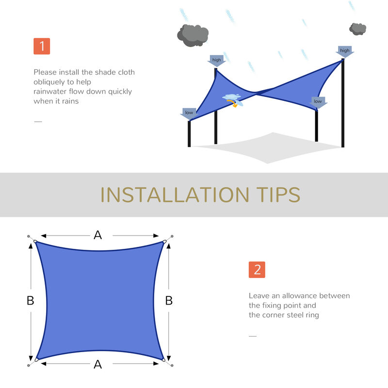 Sun Shade Sail Triangle /Rectangle/ Square Outdoor Patio Canopy UV Top Shelter