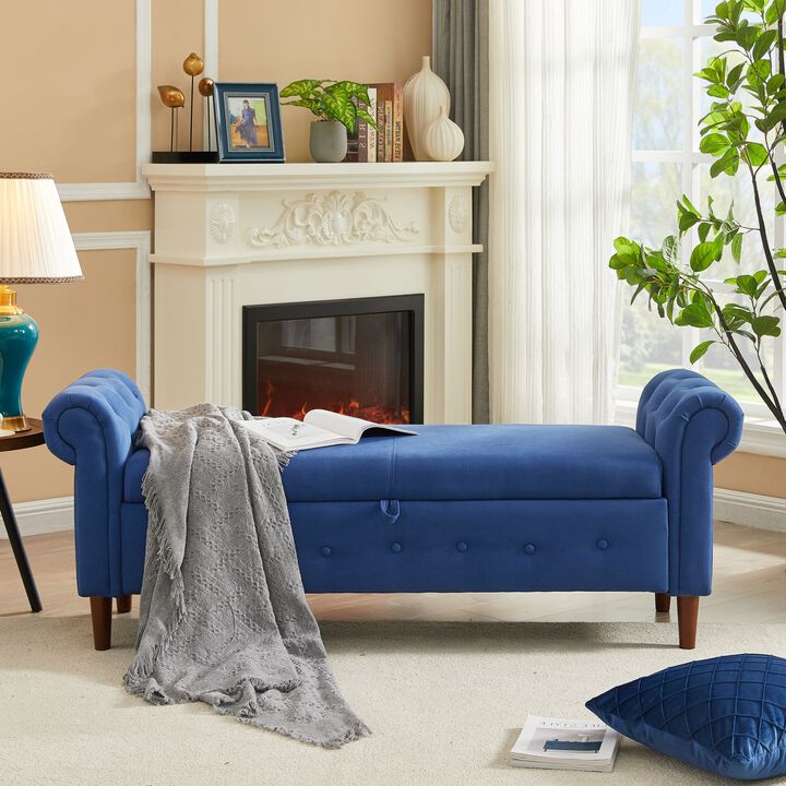 Multifunctional Storage Sofa Stool Space-Saving Ottoman with Hidden Compartment & Seating