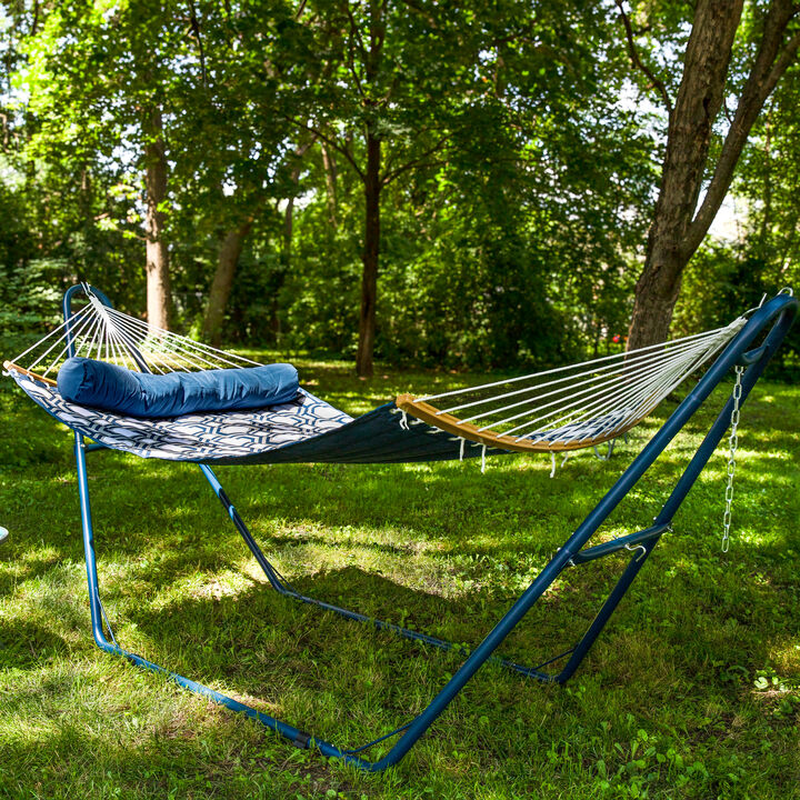 Sunnydaze 2-Person Quilted Hammock with Curved Spreader Bars