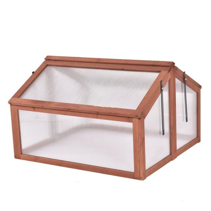 Hivvago Double Box Garden Wooden Greenhouse