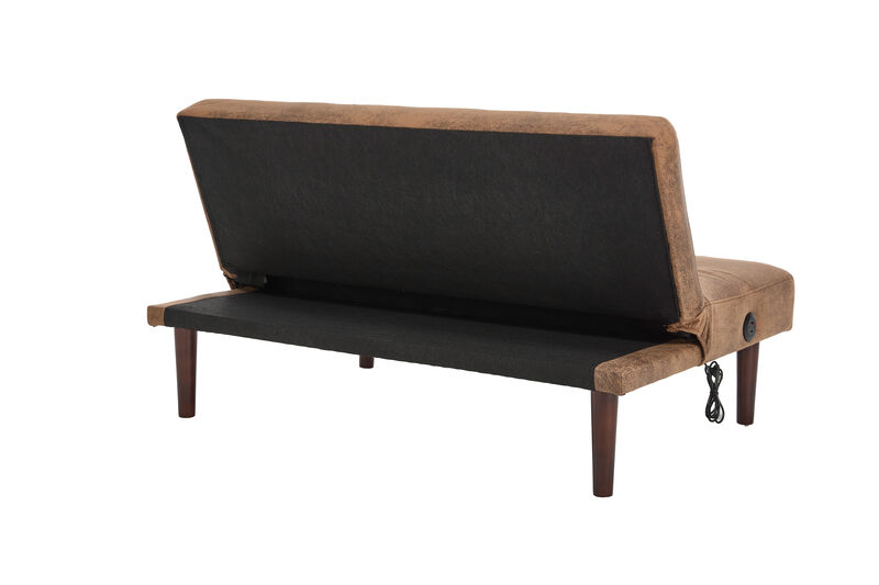 Merax Adjustable Sofa Chaise lounge Futon with Charging Port