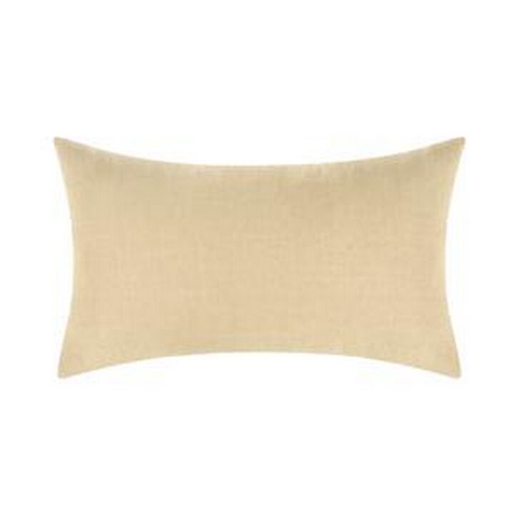 Paula Lumbar King Pillow Sham, Amber Soft Stone Washed Hemp, 20x36 - Benzara