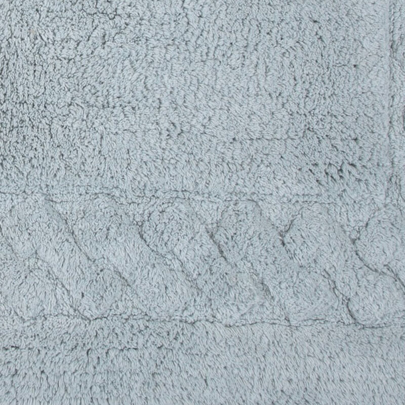 Knightsbridge Chain Bath Rug Cotton Non Skid Back - 17x24", Light Blue