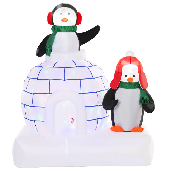 5ft Light Up Penguins Outdoor Christmas Inflatable Yard Decoration w/ LED Lights