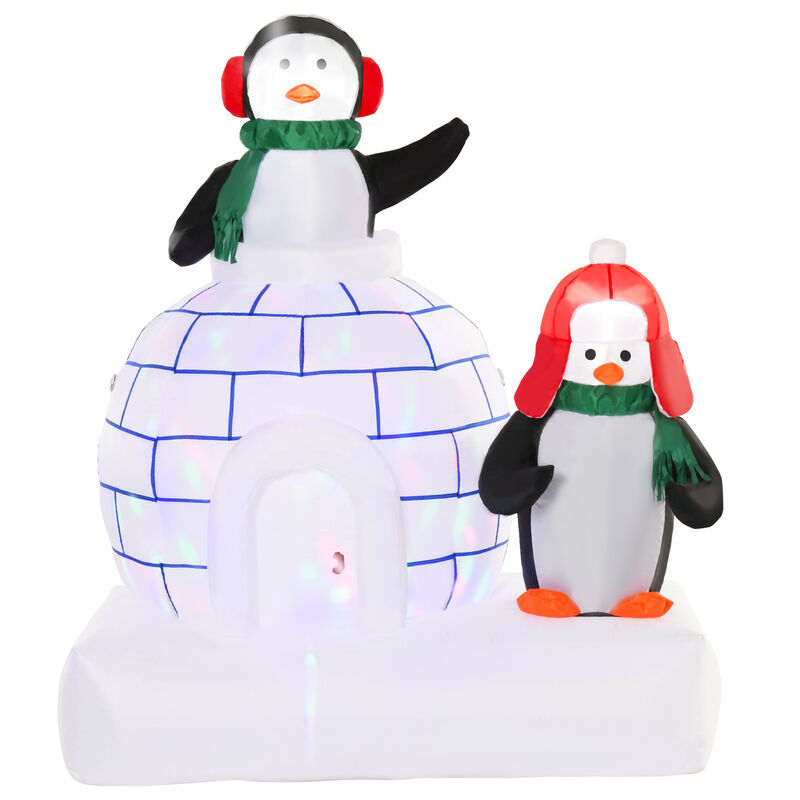 5ft Light Up Penguins Outdoor Christmas Inflatable Yard Decoration w/ LED Lights